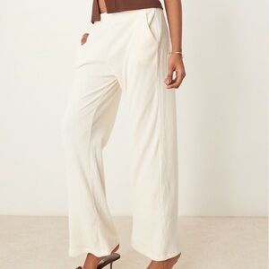 Abercrombie & Fitch Cream Wide-Leg Ribbed Pants lounge collection size XXL